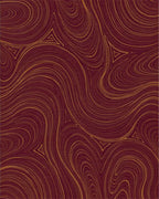Maroon Gold Swirl Pattern Rug - Cutout View