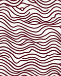 Maroon Organic Wavy Lines Rug - Cutout View