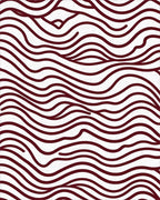 Maroon Organic Wavy Lines Rug - Cutout View