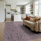 Mauve Snake Scale All-Over Texture Rug Living Room View