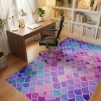 Mermaid Scale Gradient Pink Purple Rug - Office View