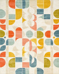 Mid Century Geometric Color Block Rug - Cutout View