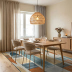 Mid Century Modern Abstract Oval Rug - Dining Room View