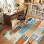 Mid Century Modern Abstract Oval Rug - Office View