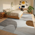 Mid Century Modern Wave Rug - Bedroom View