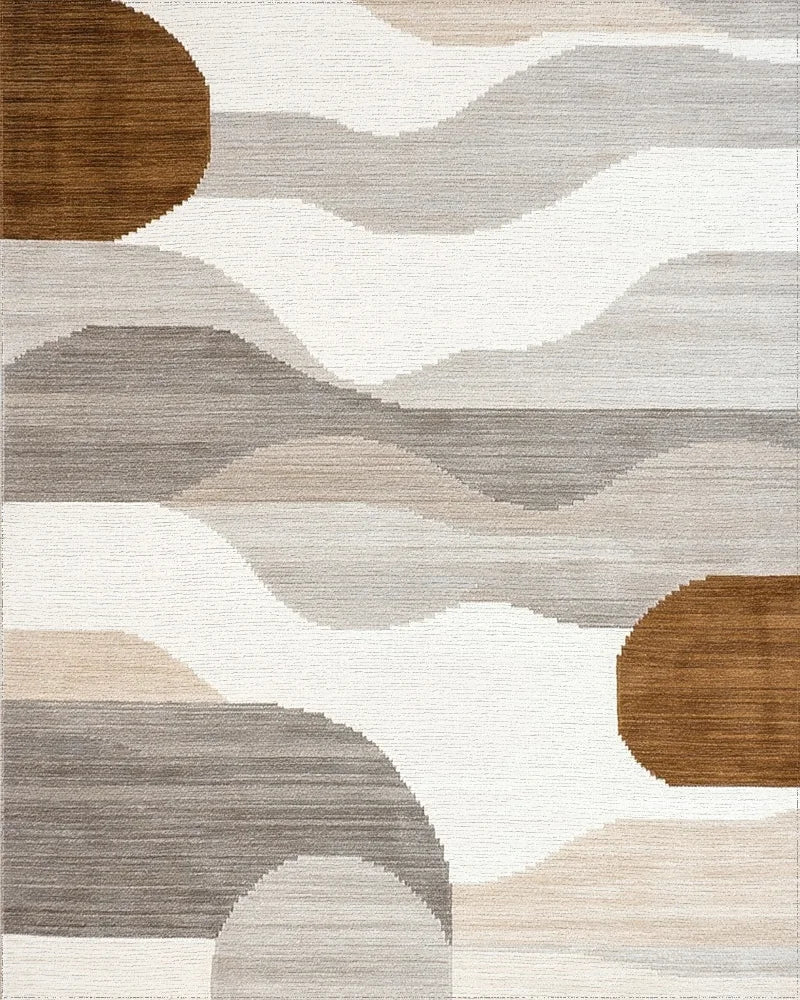 Mid Century Modern Wave Rug - Cutout View