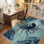 Midnight Octopus Circuit Board Rug - Office View