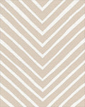 Minimalist Beige Chevron Striped Rug - Cutout View