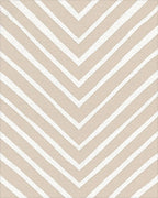 Minimalist Beige Chevron Striped Rug - Cutout View