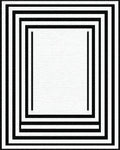 Minimalist Black Concentric Frames Rug - Cutout View