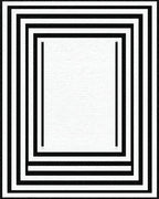 Minimalist Black Concentric Frames Rug - Cutout View