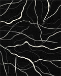 Minimalist Off-White Abstract Lines Rug - Cutout View