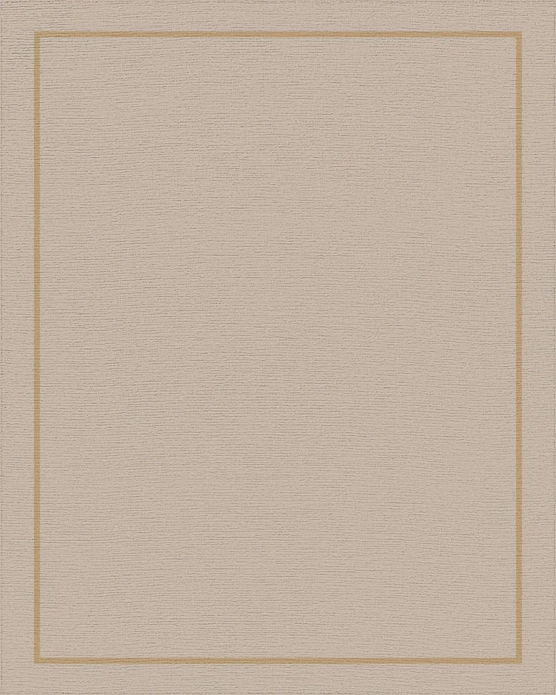 Minimalist Taupe Bordered Rectangle Rug - Cutout View