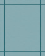 Minimalist Teal Bordered Square Rug - Cutout View