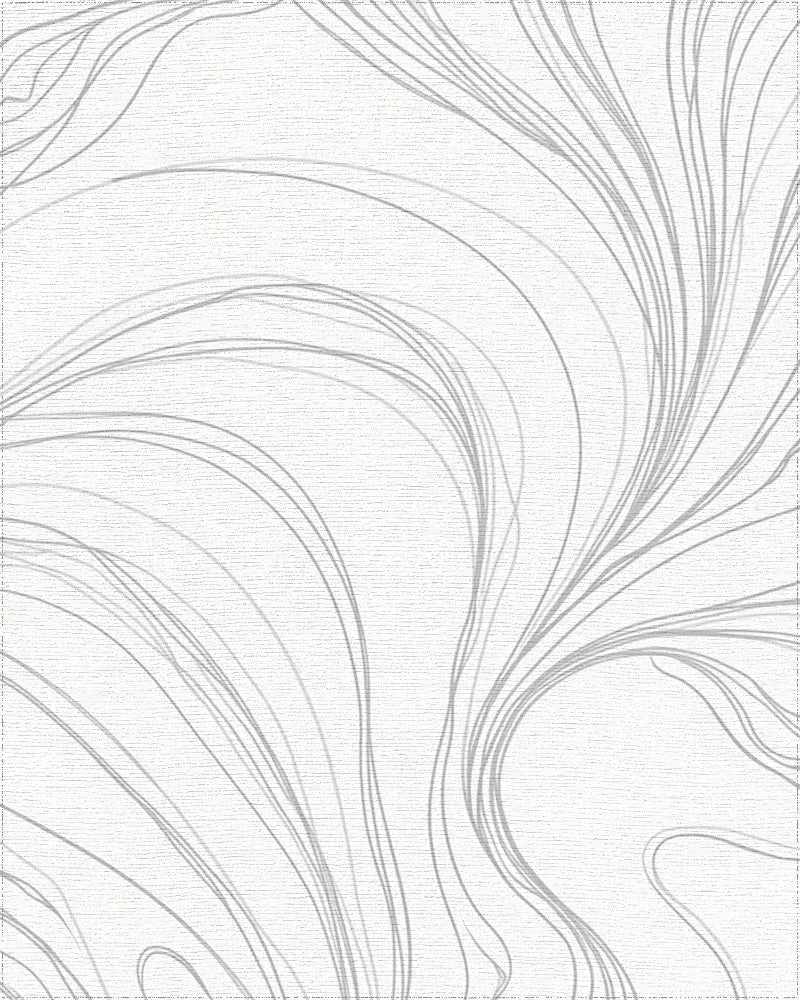 Minimalist White Gray Swirl Rug - Cutout View