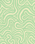 Mint Cream Swirl Abstract Rug - Cutout View