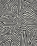 Modern Abstract Striped Maze Pattern Rug - Cutout View