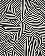 Modern Abstract Striped Maze Pattern Rug - Cutout View