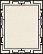 Modern Black Geometric Cream Frame Rug - Cutout View
