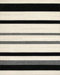 Modern Black White Horizontal Stripe Rug - Cutout View