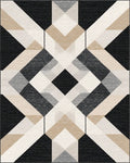 Modern Geometric Diamond Pattern Rug - Cutout View