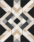 Modern Geometric Diamond Pattern Rug - Cutout View