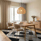 Modern Geometric Diamond Pattern Rug - Dining Room View