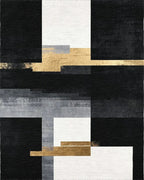 Modern Geometric Gold Accents Rug - Cutout View