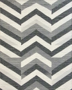 Modern Gray Chevron Horizontal Stripes Rug - Cutout View