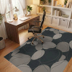 Modern Gray River Stone Arrangement Rug Office View