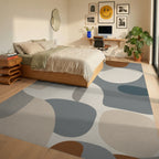 Modern Organic Abstract Shape Arrangement Rug - Bedroom View