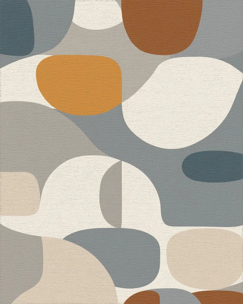 Modern Organic Abstract Shape Arrangement Rug - Cutout View