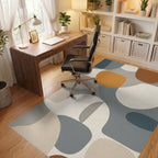 Modern Organic Abstract Shape Arrangement Rug - Office View