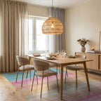 Modern Rainbow Stripe Design Rug - Dining Room View