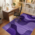 Modern Violet Abstract Wave Rug - Office View