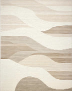 Modern Wavy Beige Tones Rug - Cutout View