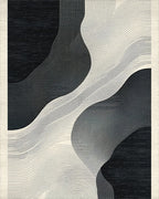 Monochromatic Abstract Wave Organic Forms Rug - Cutout View