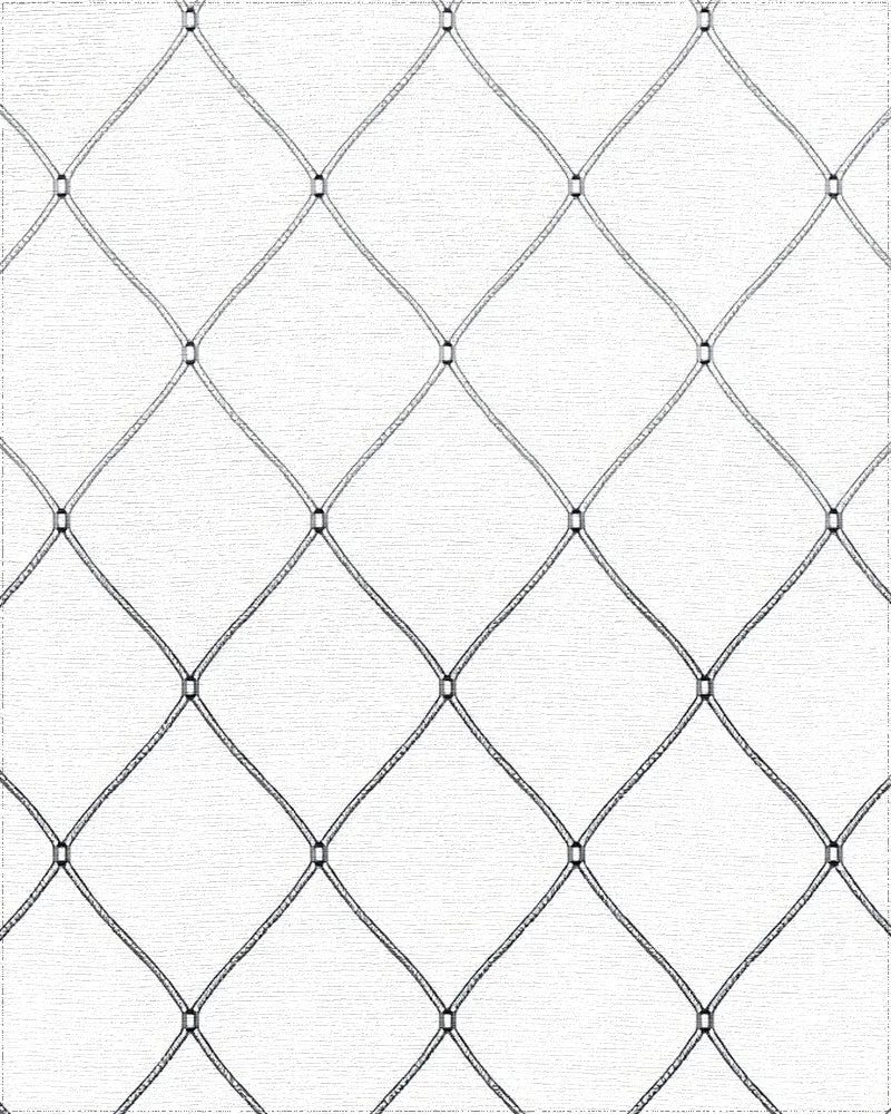 Monochromatic Diamond Netting Rug - Cutout View