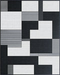 Monochromatic Geometric Block Arrangement Rug - Cutout View