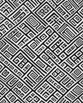 Monochromatic Geometric Maze Rectangles Rug - Cutout View