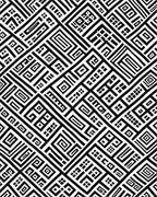 Monochromatic Geometric Maze Rectangles Rug - Cutout View