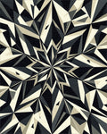 Monochromatic Geometric Starburst Rug - Cutout View