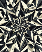 Monochromatic Geometric Starburst Rug - Cutout View