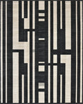 Monochromatic Geometric Stripe Arrangement Rug - Cutout View