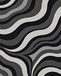 Monochromatic Gradated Wave Rug - Cutout View
