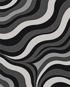 Monochromatic Gradated Wave Rug - Cutout View