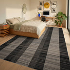Monochromatic Stripes Wide Bands Rug - Bedroom View
