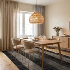 Monochromatic Stripes Wide Bands Rug - Dining Room View