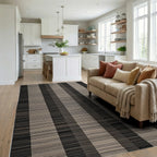Monochromatic Stripes Wide Bands Rug - Living Room View