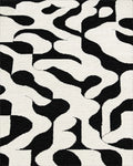 Monochrome Abstract Amorphous Shape Rug - Cutout View